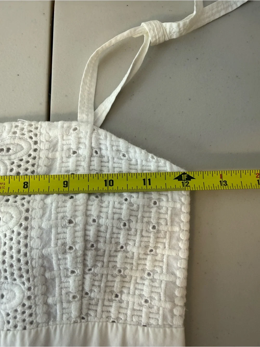 Lilly Pulitzer White Eyelet Tie Strap Mini Dress Size 8